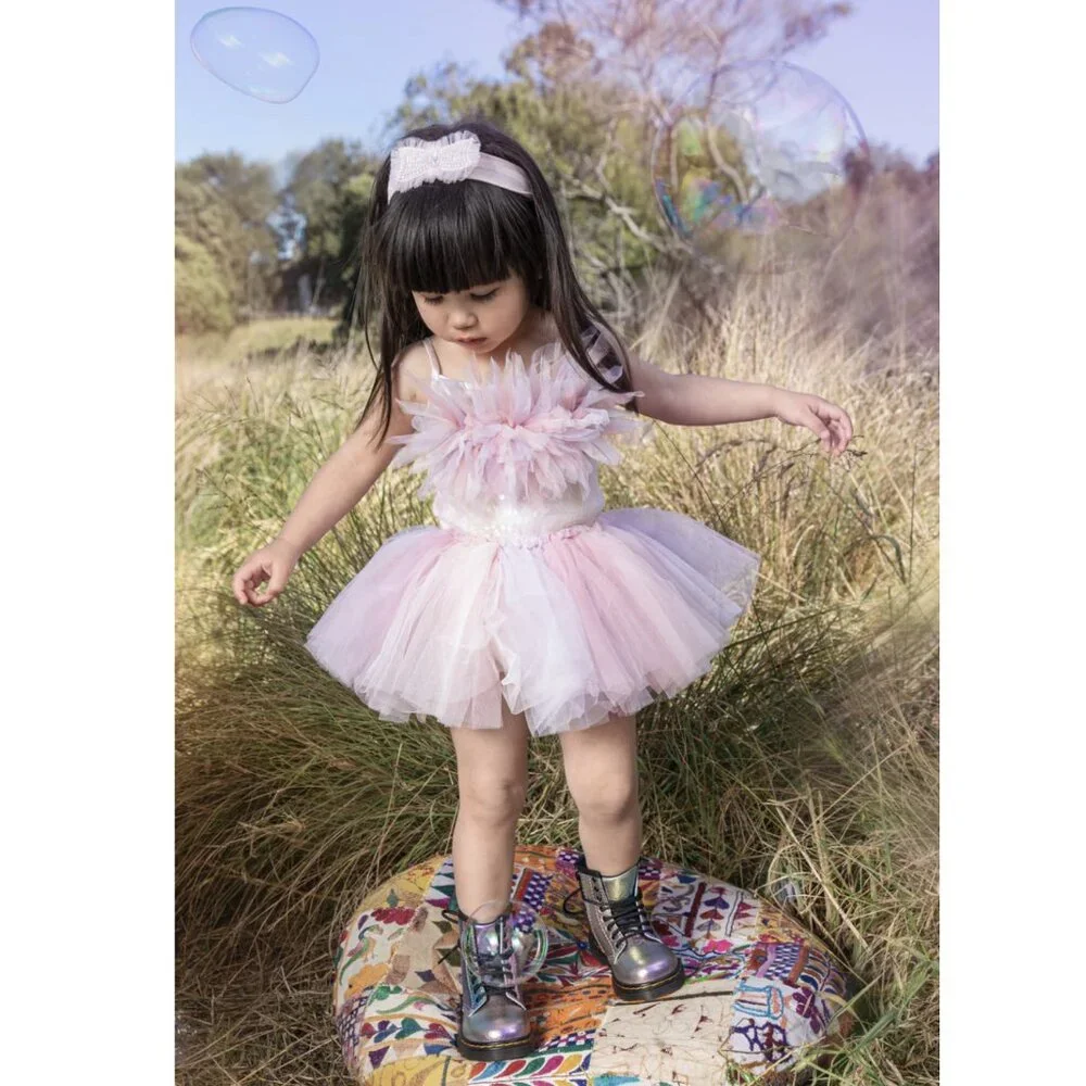 Tutu Du Monde Bebe Tutu Dress Pearl-Pink Lavender Crescent Moon Portrait Party - Picture 5 of 8